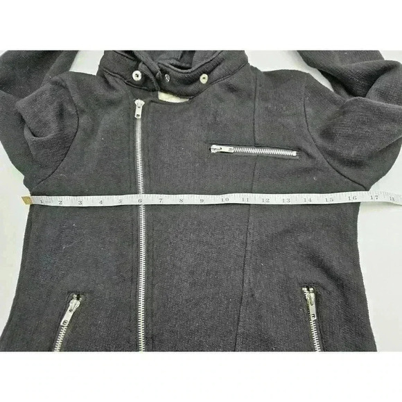 Sound & Matter Women's Small Black Moto Jacket with Detachable Hood - Picture 5 of 7